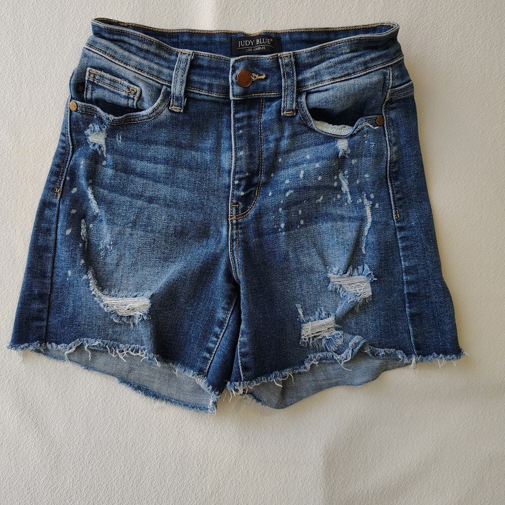 Judy Blue Shorts Womens Size S Blue Cut Off Distressed Stretch
